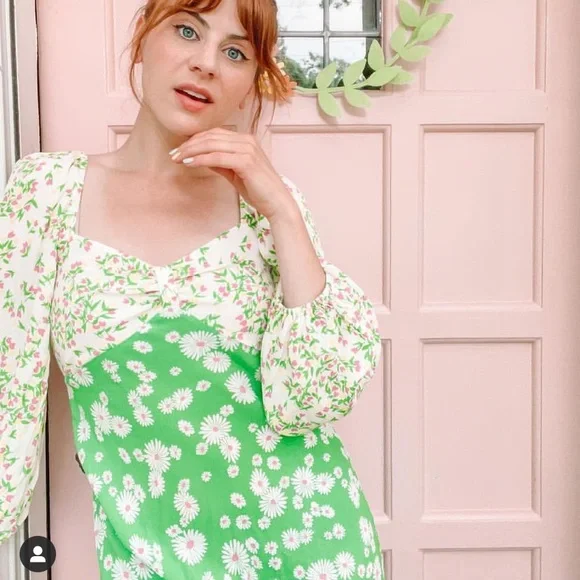 RIXO | Dresses | Rixo X Target Patchwork Daisy Floral Green Midi Dress 6 |  Poshmark